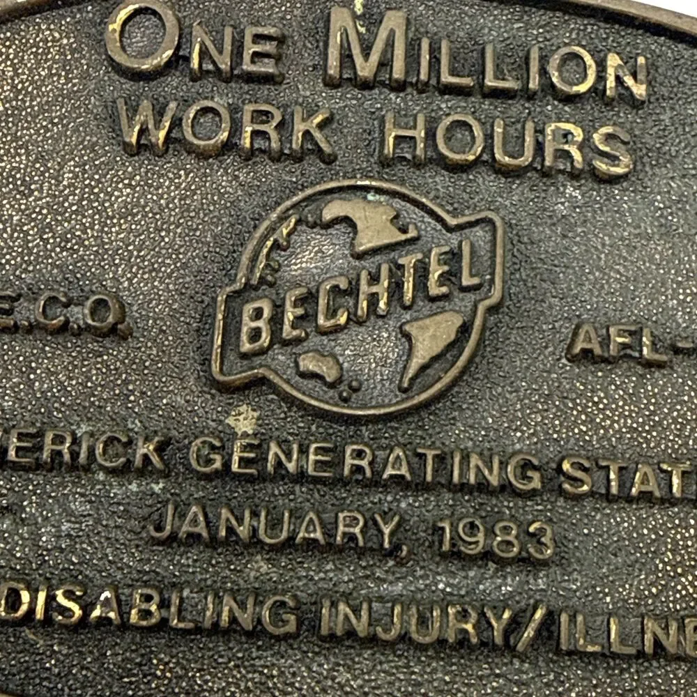 Vintage '83 LIMERICK GENERATING STATION Bechtel AFL-CIO Belt Buckle Safety Award